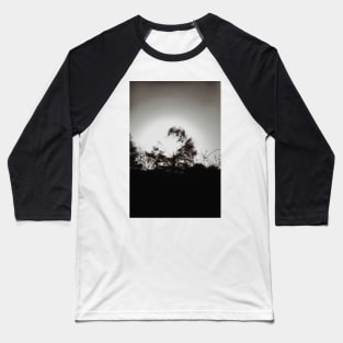 Tamarack Silhouette on Lake Minocqua Baseball T-Shirt